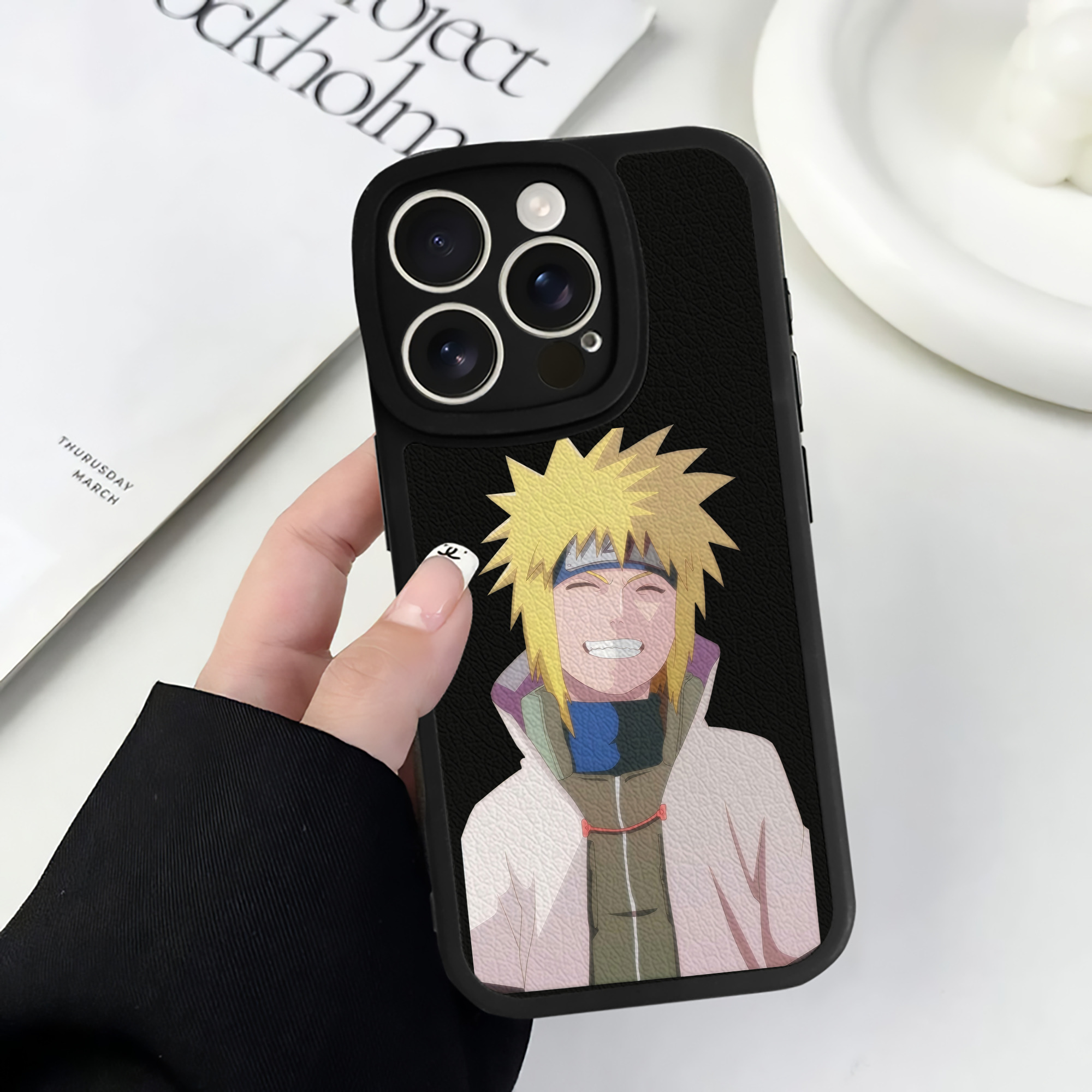 （画像用） NARUTO -ナルト- 波風 ミナト Namikaze Minato 【iPhone 16シリーズ対応】シリコンスマホケース（レザー調） 材質：シリコン